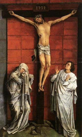 WEYDEN, Rogier van der Christus on the Cross with Mary and St John China oil painting art